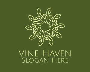 Green Wellness Vine Wreath logo design