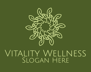 Green Wellness Vine Wreath logo design