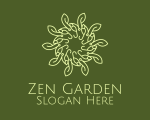 Green Wellness Vine Wreath logo design