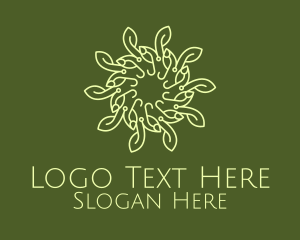 Green Wellness Vine Wreath Logo