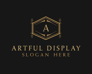 Ornate Luxury Hexagon Scroll logo design