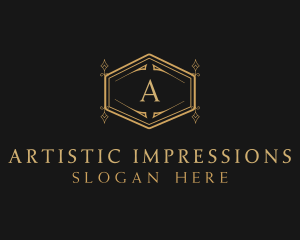 Ornate Luxury Hexagon Scroll logo design