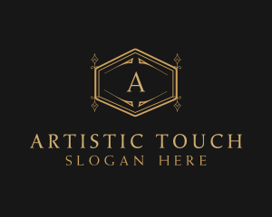 Ornate Luxury Hexagon Scroll logo design