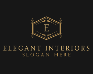 Ornate Luxury Hexagon Scroll logo design