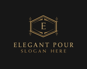 Ornate Luxury Hexagon Scroll logo design