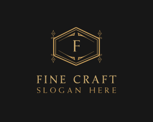 Ornate Luxury Hexagon Scroll logo design