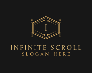 Ornate Luxury Hexagon Scroll logo design