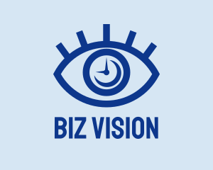 Eye Surveillance Clock  logo design