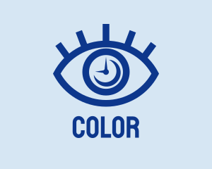 Optics - Eye Surveillance Clock logo design