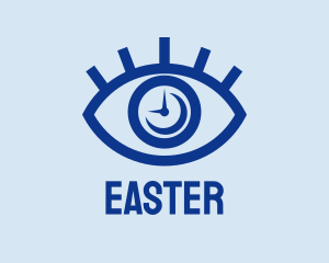 Eyelash - Eye Surveillance Clock logo design