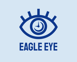 Eye Surveillance Clock  logo design