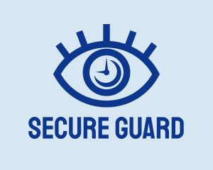 Vision - Eye Surveillance Clock logo design