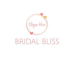 Bride - Dating Heart Wordmark logo design