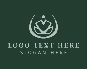 Luxury - Green Yoga Wellness logo design