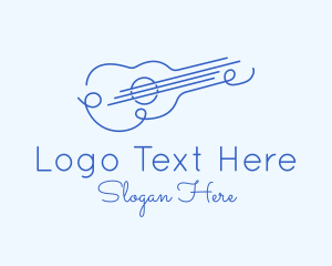 Guitar Lesson - Minimalist Guitar Drawing logo design