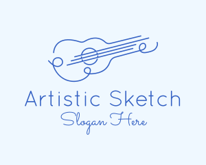 Drawing - Minimalist Guitar Drawing logo design