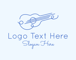 Strings - Minimalist Guitar Drawing logo design