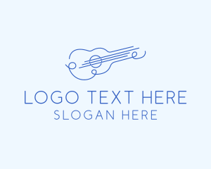 Music Festival - Minimalist Guitar Drawing logo design