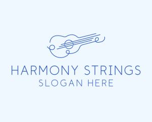 Minimalist Guitar Drawing logo design