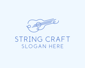 Minimalist Guitar Drawing logo design