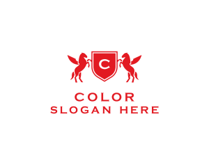 Cigar - Pegasus Shield Crest logo design