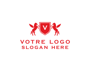Luxurious - Pegasus Shield Crest logo design