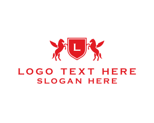Cigarette - Pegasus Shield Crest logo design