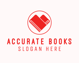 Book Heart Library logo design