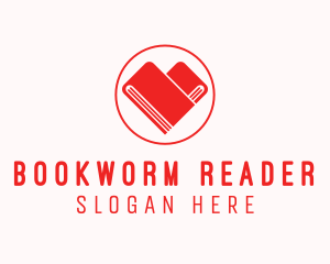 Reader - Book Heart Library logo design