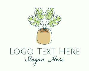 Pottery - Minimalist Garden Plant logo design