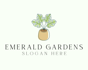 Minimalist Garden Plant logo design