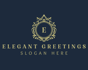 Elegant Crown Wreath logo design