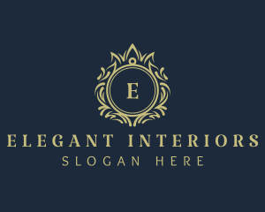 Elegant Crown Wreath logo design