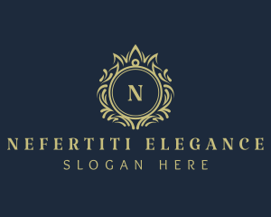 Elegant Crown Wreath logo design