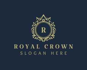 Elegant Crown Wreath logo design