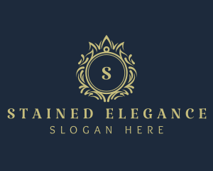 Elegant Crown Wreath logo design