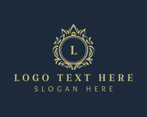 Hotel - Elegant Crown Wreath logo design