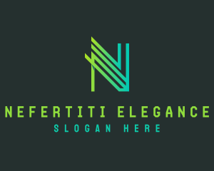 Geometric Lines Letter N logo design