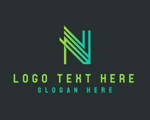 Business - Geometric Lines Letter N logo design