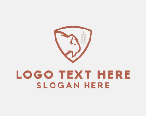 Bull Fighter - Bison Cow Meat logo design