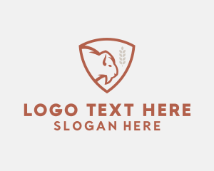 Cow - Bison Cow Meat logo design