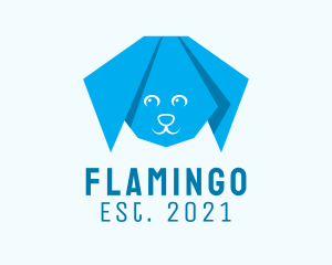 Wallpaper - Blue Dog Origami logo design