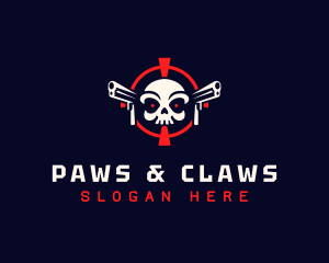 Skull Target Gun Logo