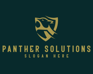 Panther Shield Feline logo design