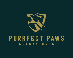 Panther Shield Feline logo design