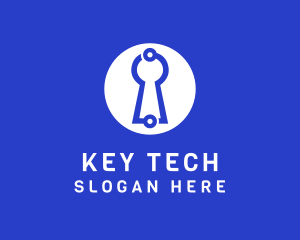 Circuit Keyhole Security logo design