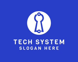System - Circuit Keyhole Security logo design