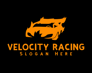 Sports Car Flame Racing logo design