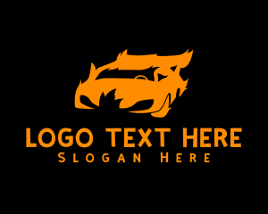 Car Repair - Sports Car Flame Racing logo design