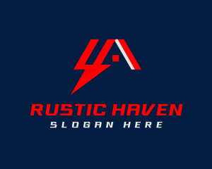 House - Electric Lightning Home Power logo design